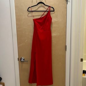 Abercrombie one shoulder asymmetrical midi dress